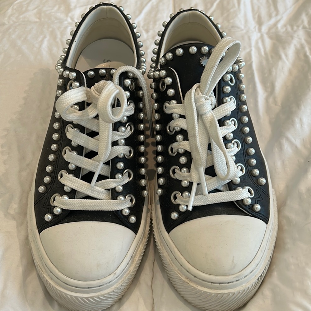 Stuart Weitzman pearl sneakers